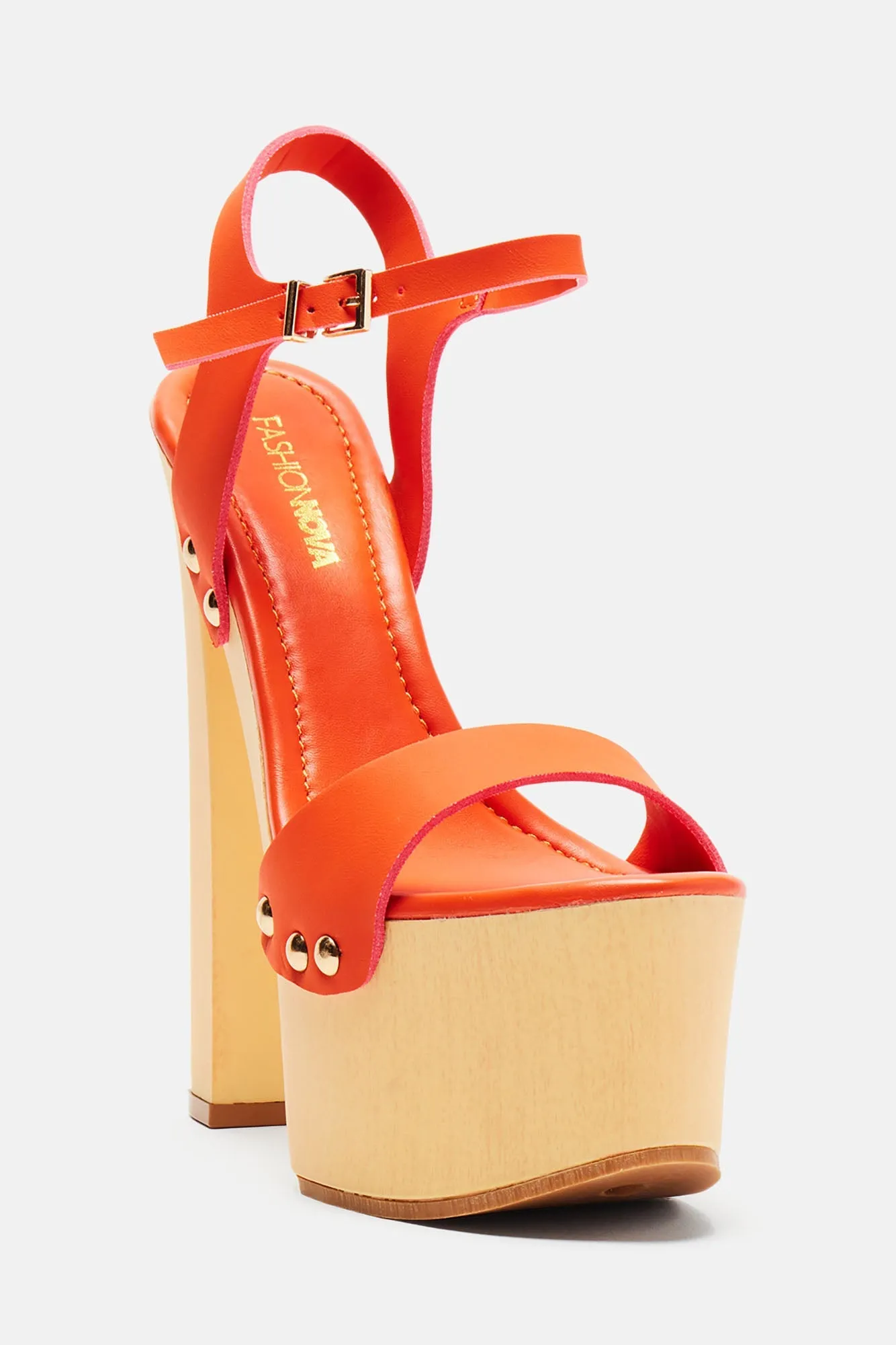 Amozae-A True Match Platform Heeled Sandals - Orange