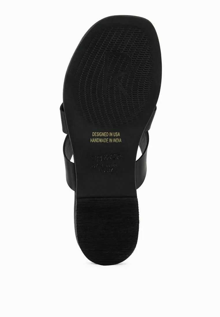 ANGELES Black Flat Slip Ons