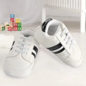 Baby Moo Black Stripes On White Sneakers