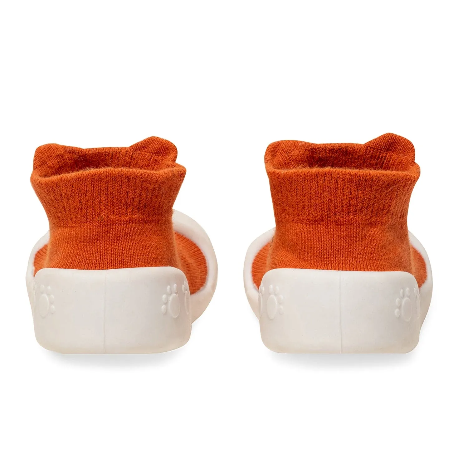 Baby Moo Fantastic Fox Anti-Skid Rubber Sole Comfy Slip-On Sock Shoes - Brown