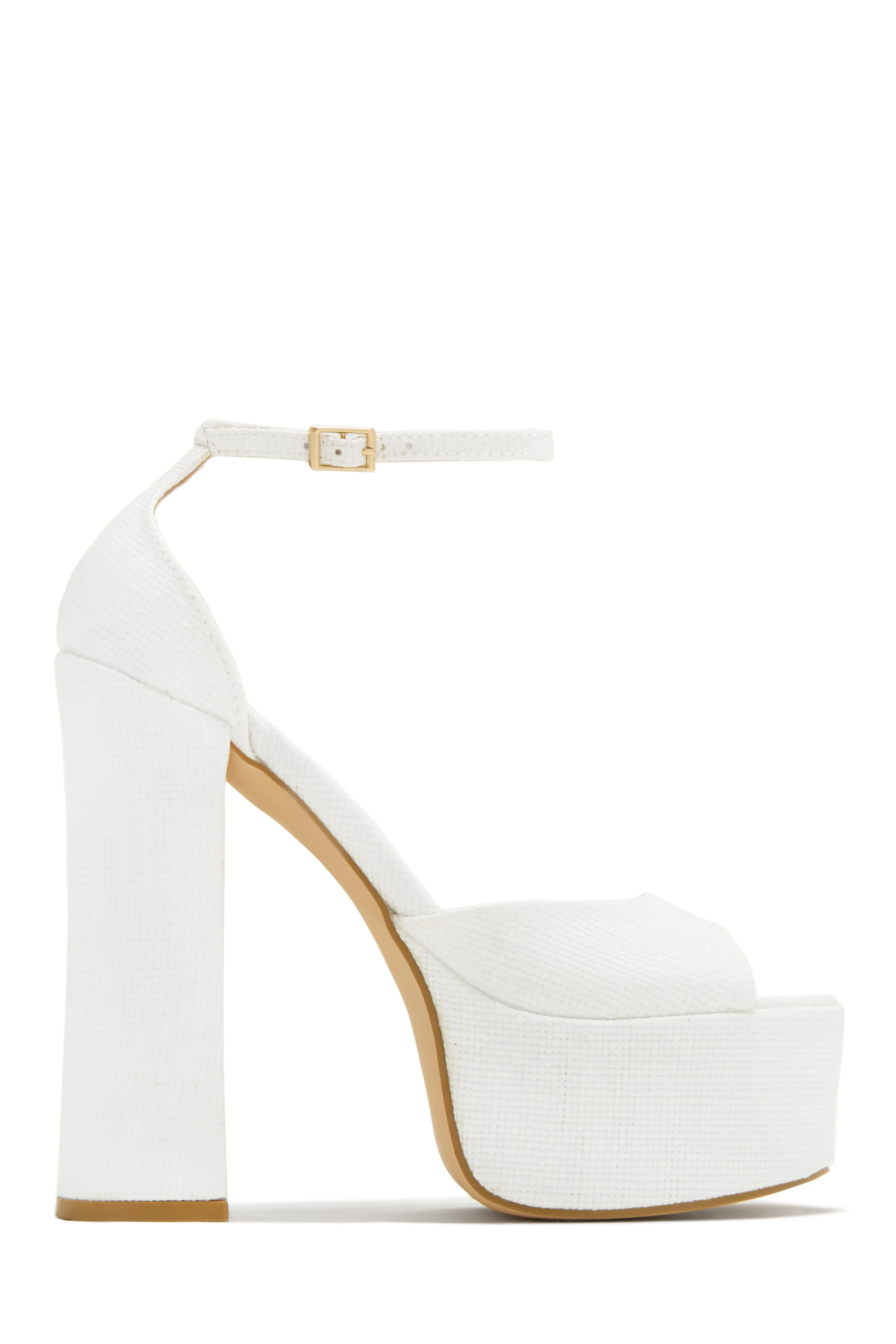 Baecation Platform Block High Heels - Clear