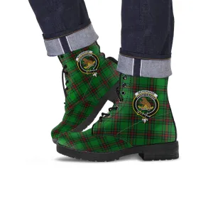 Beveridge Tartan Leather Boots with Family Crest