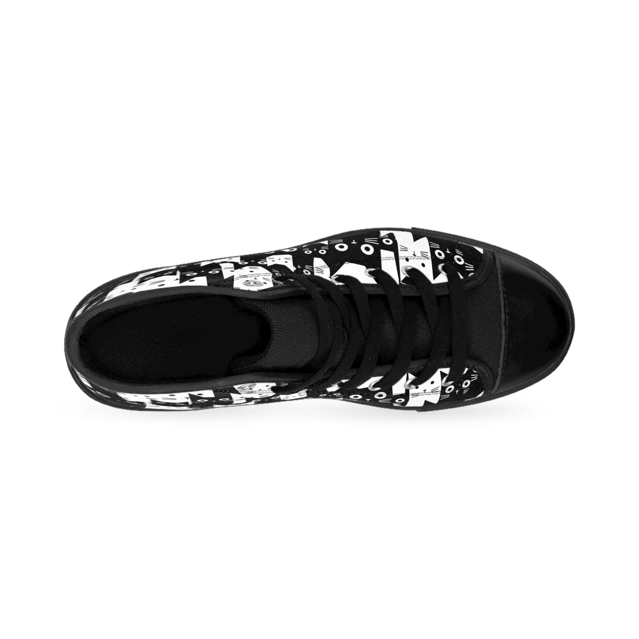 Black and White Cats Men's Classic Sneakers