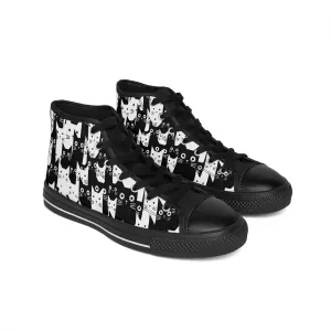 Black and White Cats Men's Classic Sneakers