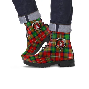 Boyd Tartan Leather Boots with Family Crest