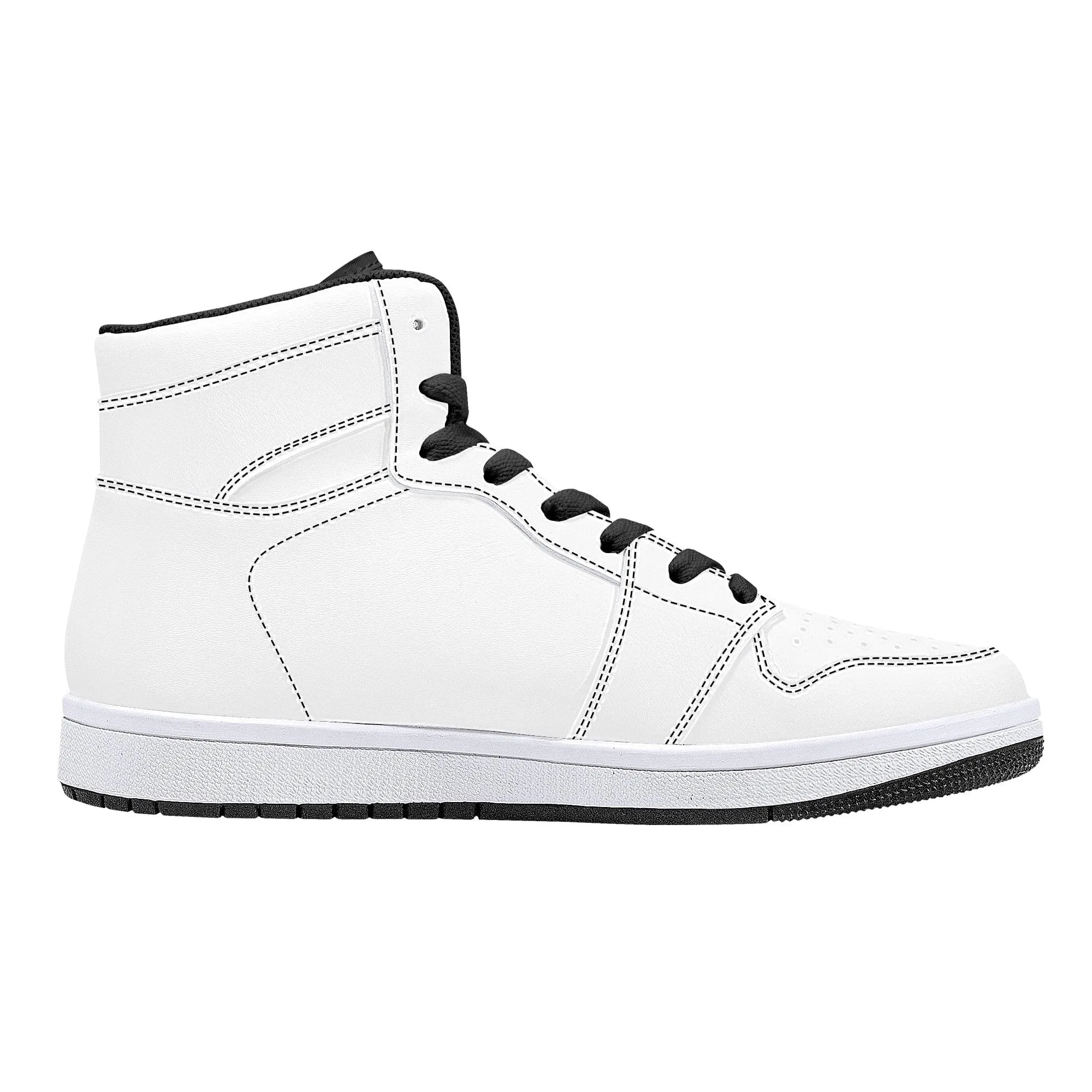 Custom Shoes High Top Leathered-Black D16