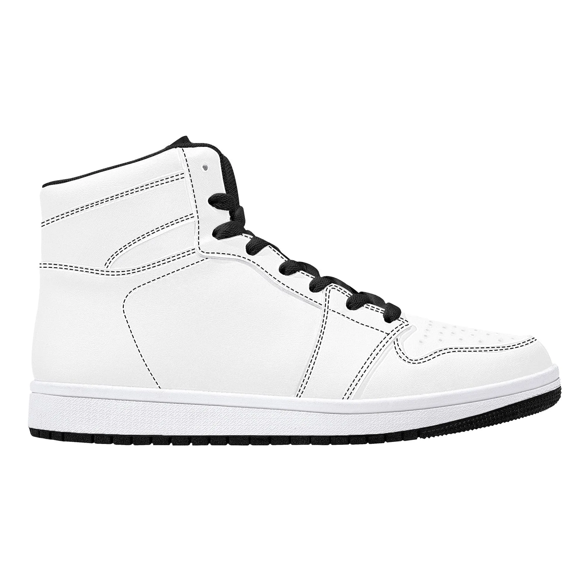 Custom Shoes High Top Leathered-Black D16