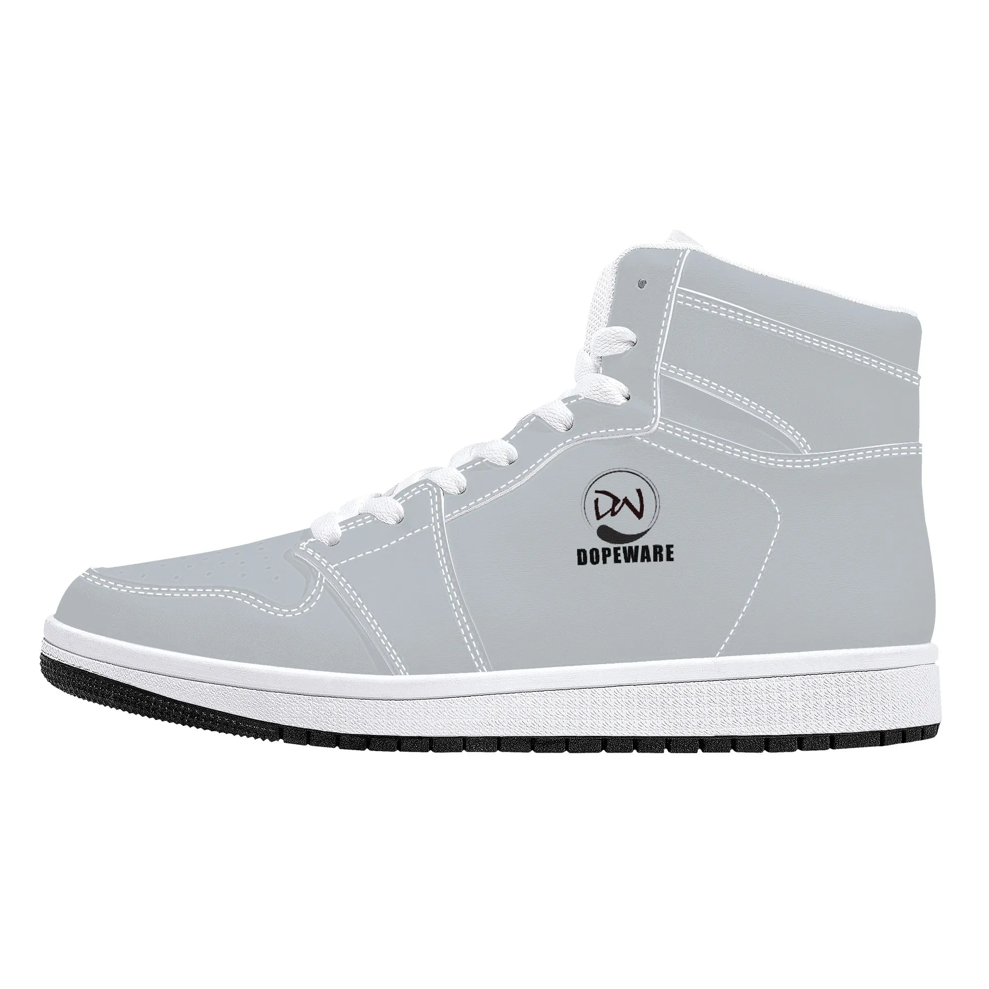 D16 High-Top Leather Sneakers - White