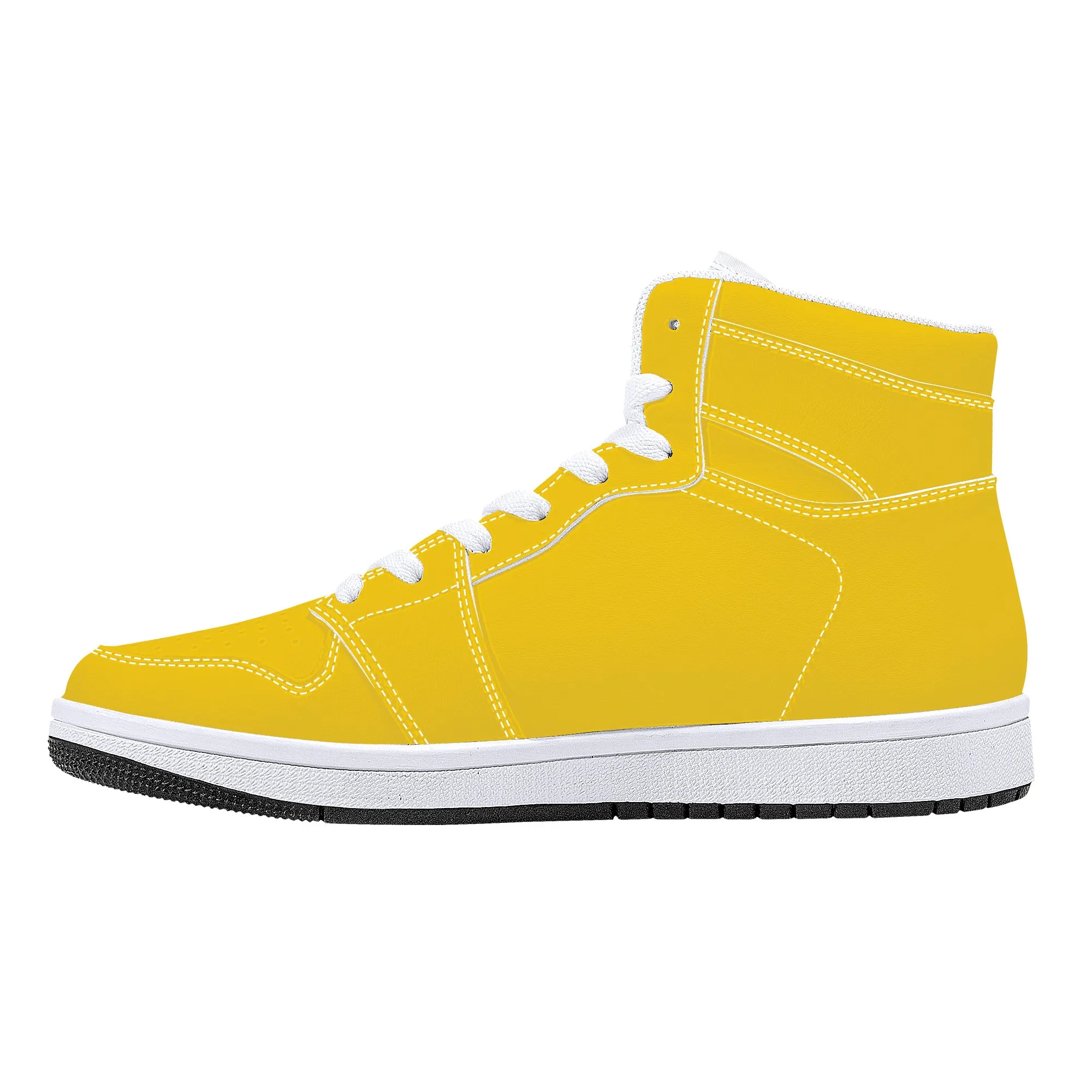 D16 High-Top Leather Sneakers - Yellow