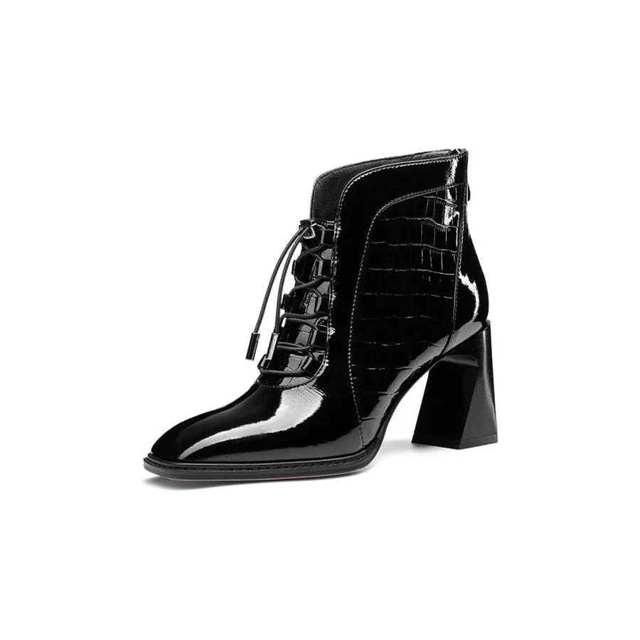 GatorLuxe Exotic Pointed Toe Zipper Ankle Boots