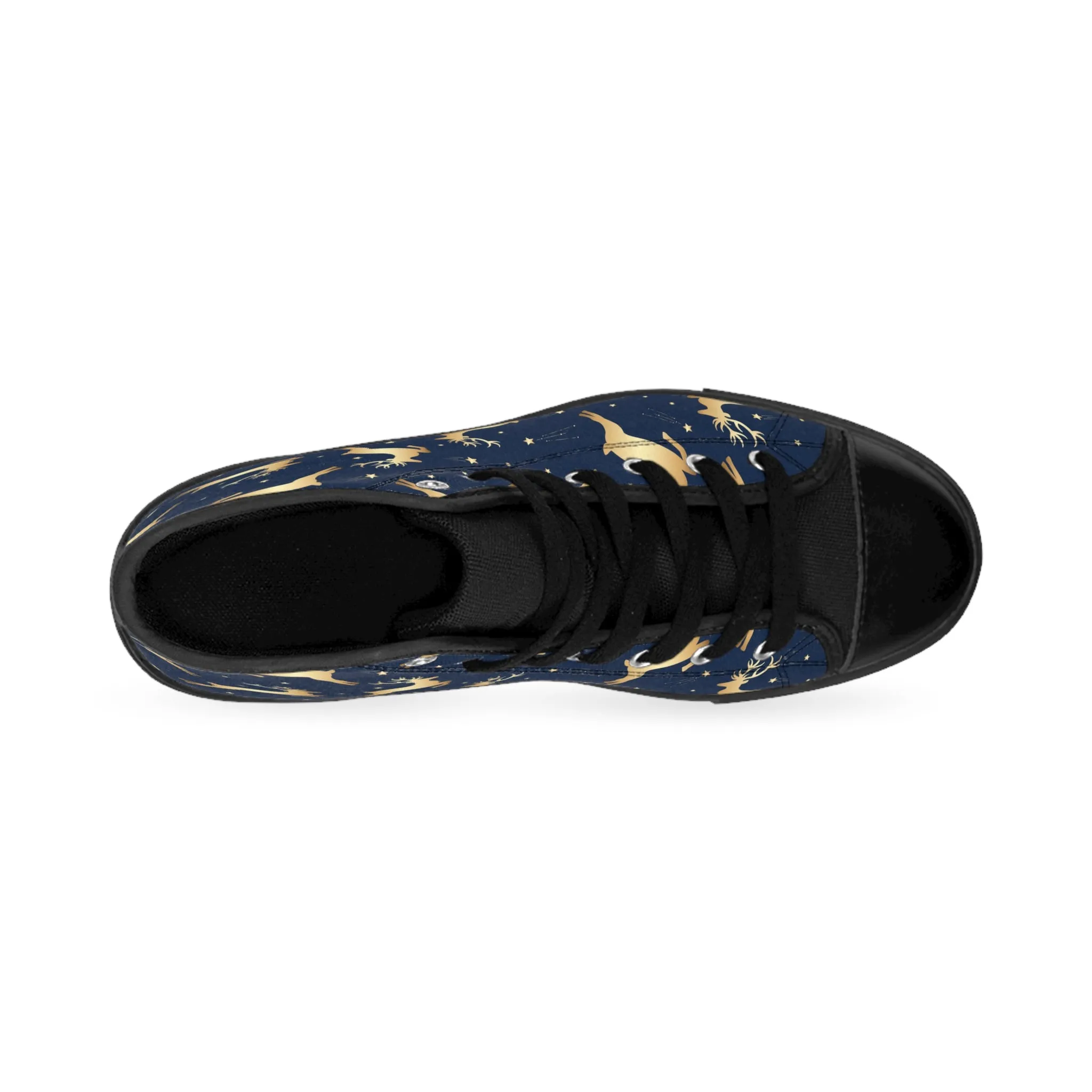 Golden Christmas Reindeer Men's Classic Sneakers