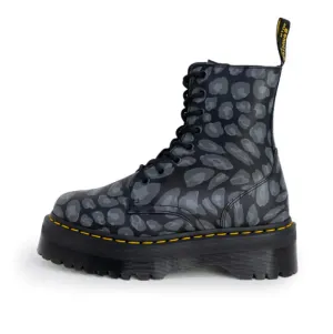 Jadon Black Distorted Leopard Backhand Boots