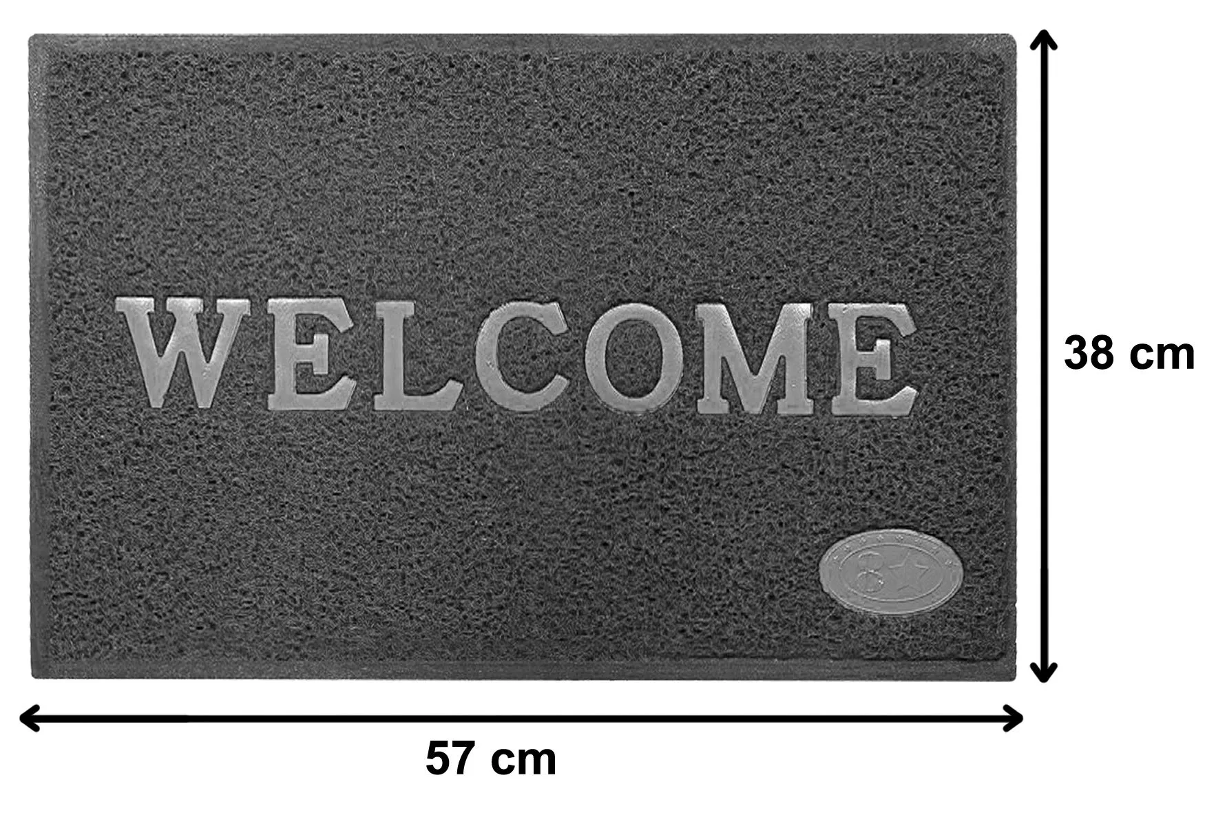 Kuber Industries Rubber Super Absorbent Outdoor Welcome MAT– Non-Slip Net Backing, Heavy Duty, Waterproof, Easy Clean for Entry, Dust Trapper, Eco-Friendly (Grey)-Pack of 2-KUBMART15375