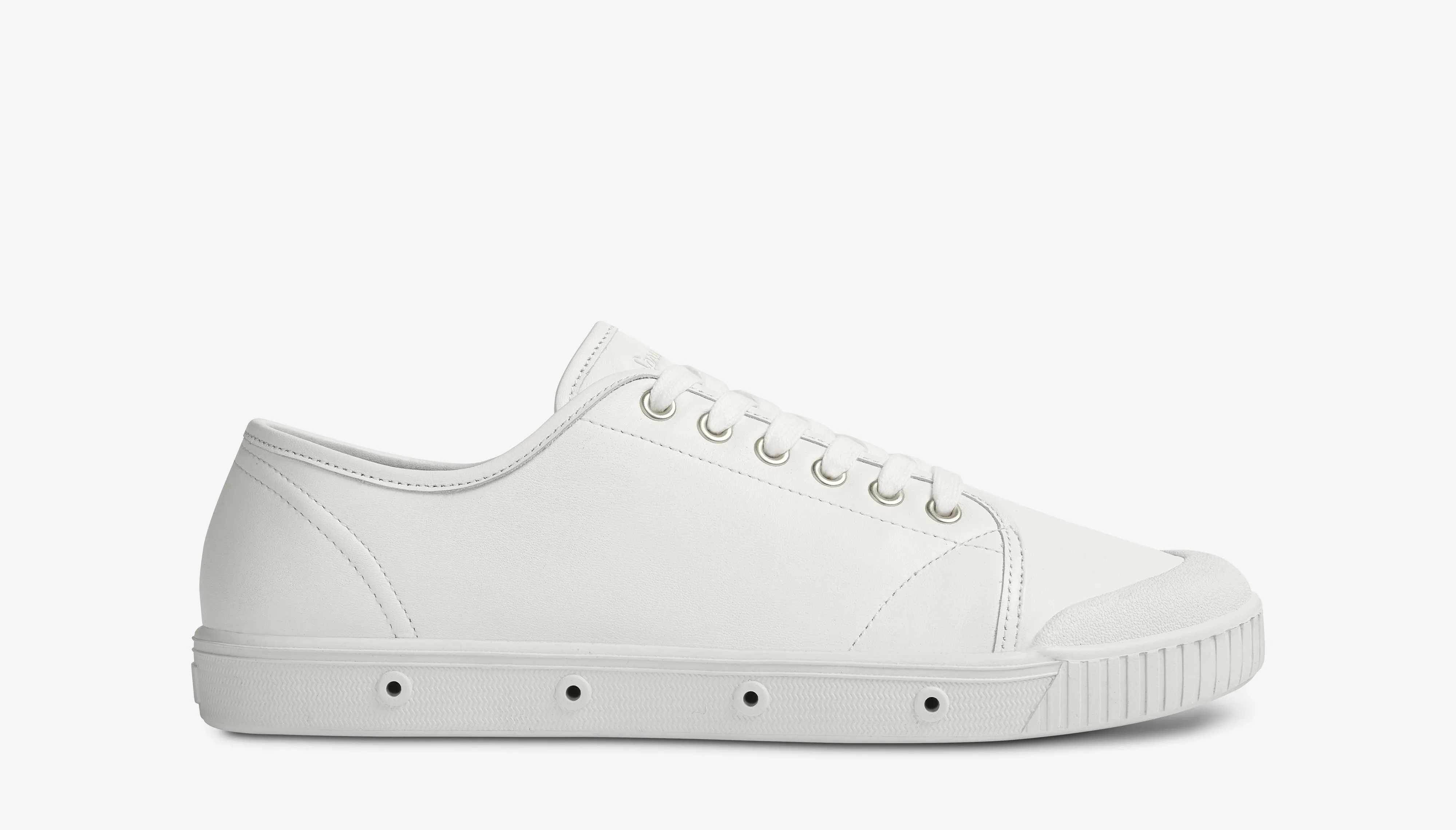 Low Cut Nappa Leather Trainers in White