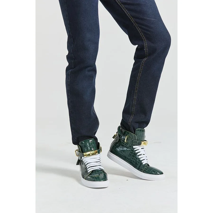 Luxury CrocEmboss High Top Casual Sneakers