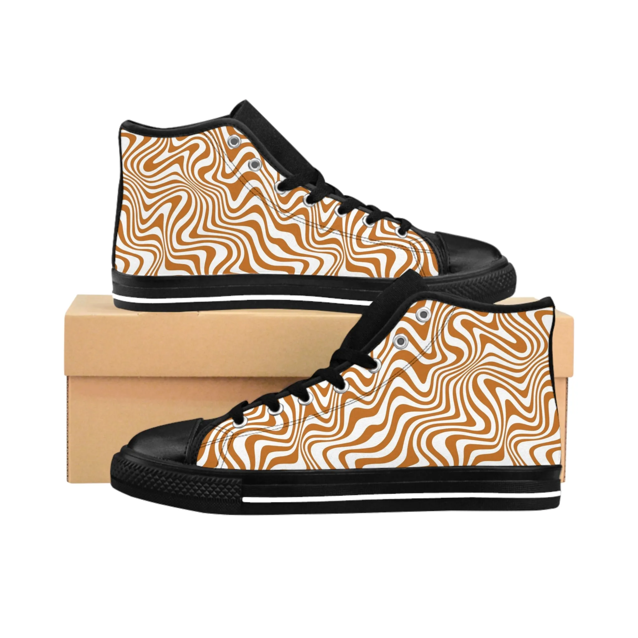 Orange Milk Pattern Men's Classic Sneakers