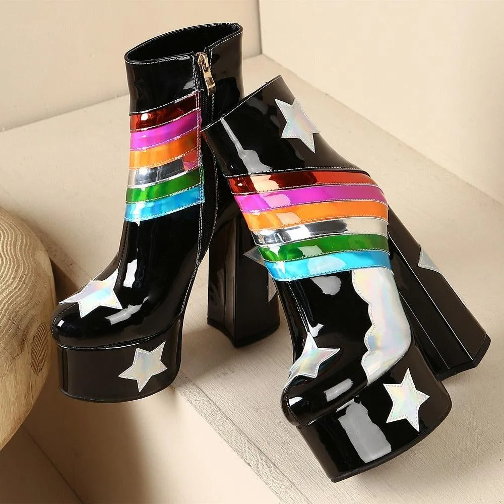 Rainbow Cloud Ankle Boot