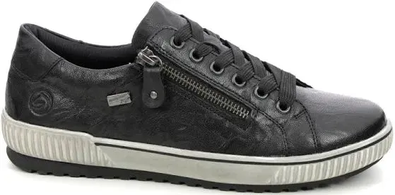 Remonte D0700-00 Ottawa Black Leather Tex Lace-Up Trainers