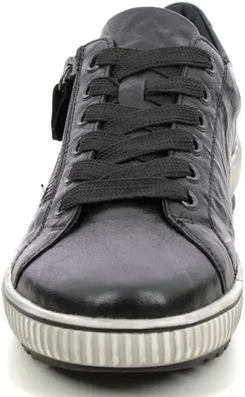 Remonte D0700-00 Ottawa Black Leather Tex Lace-Up Trainers