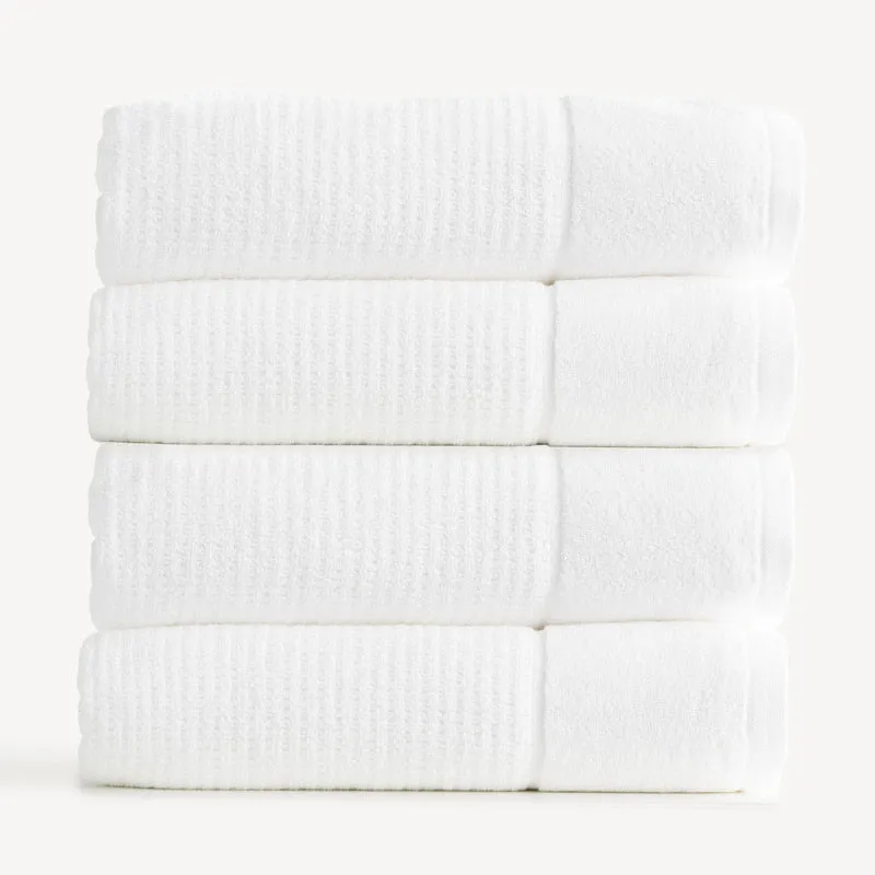 Renee Taylor Cambridge Textured 4 Piece Snow Bath Towel Pack