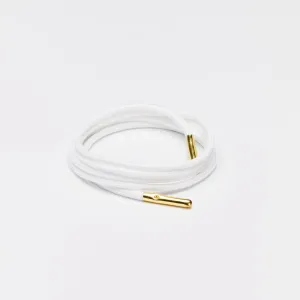 Runnies Round Metal Tips Shoelaces · White with Gold Tip