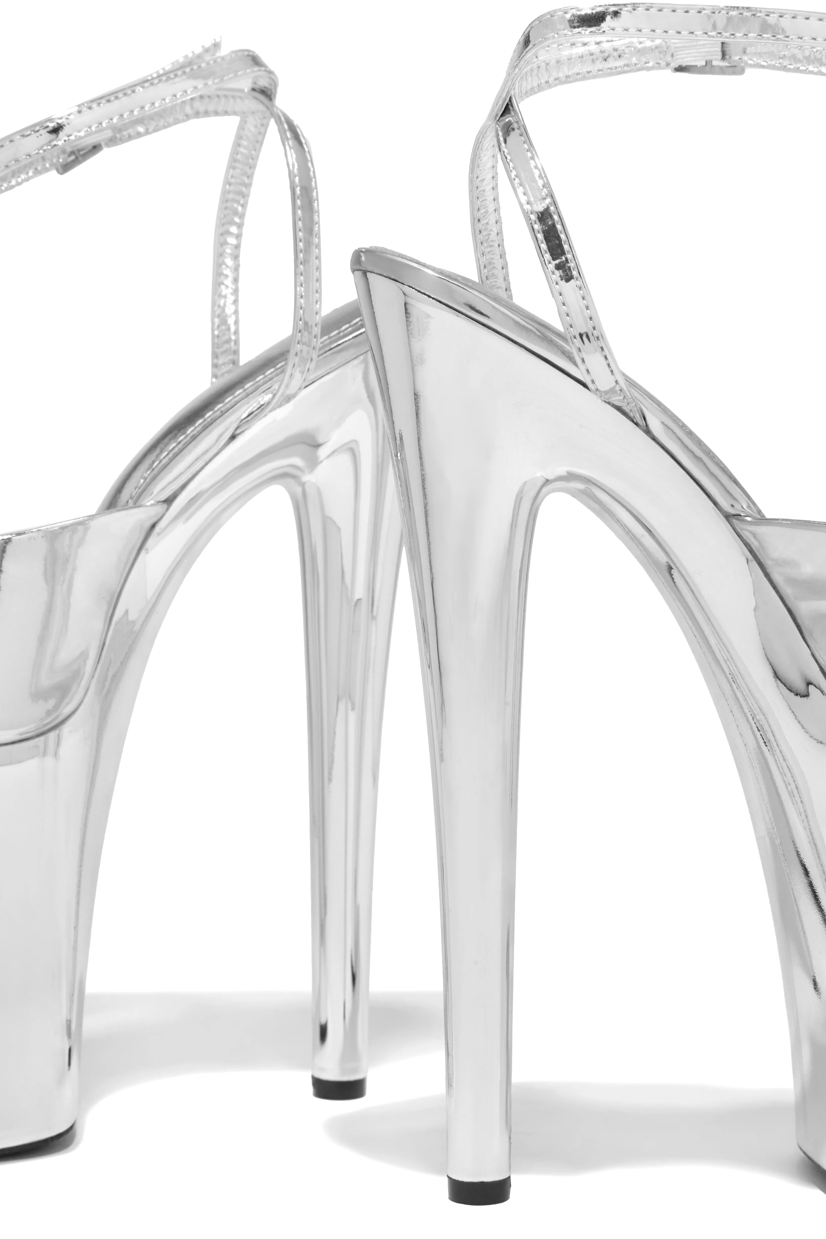 Sapphire Platform High Heels - Silver