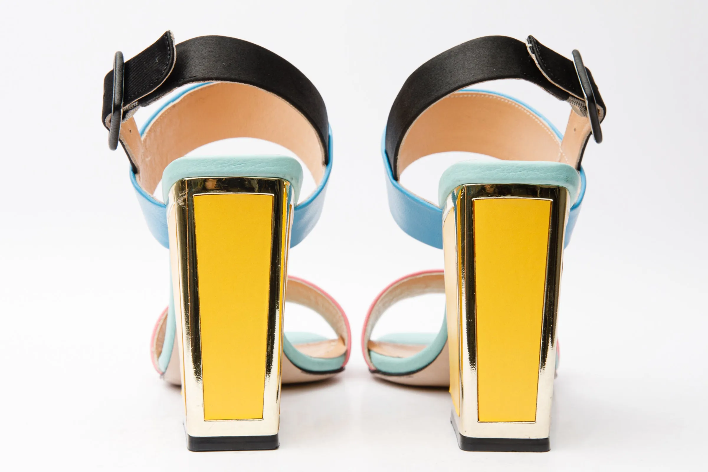 The Niger Multicolor Block Heel Leather Women Sandal