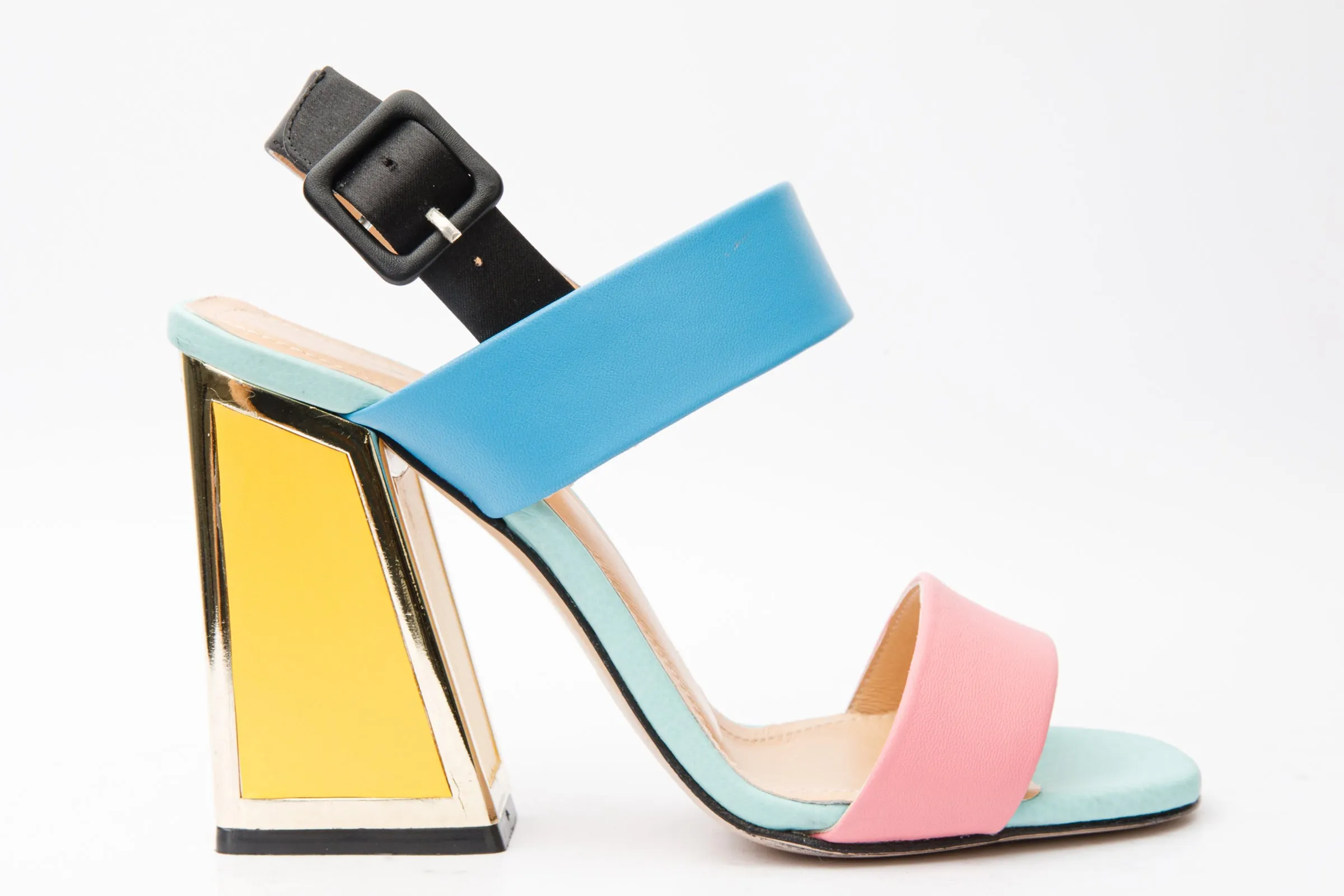 The Niger Multicolor Block Heel Leather Women Sandal