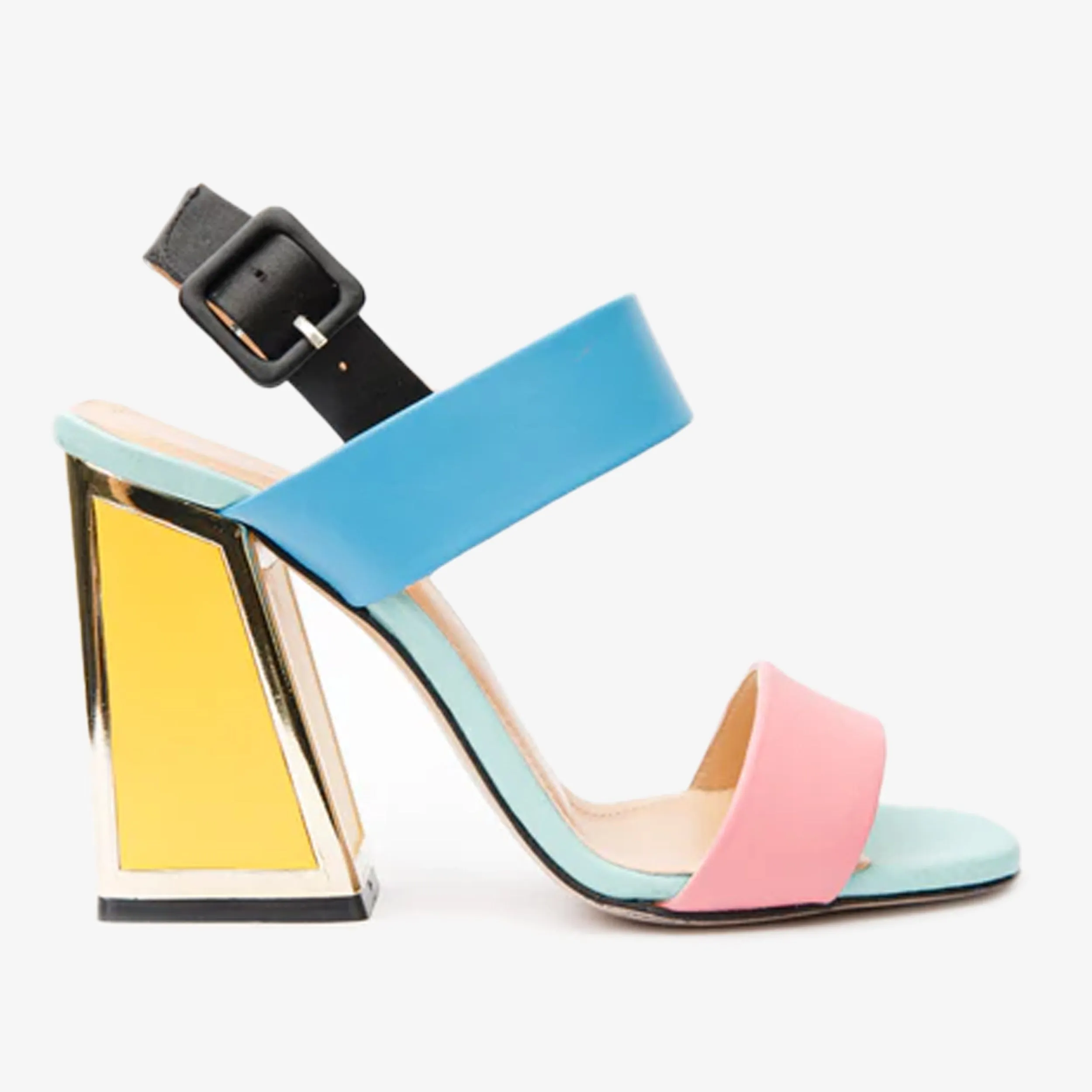 The Niger Multicolor Block Heel Leather Women Sandal