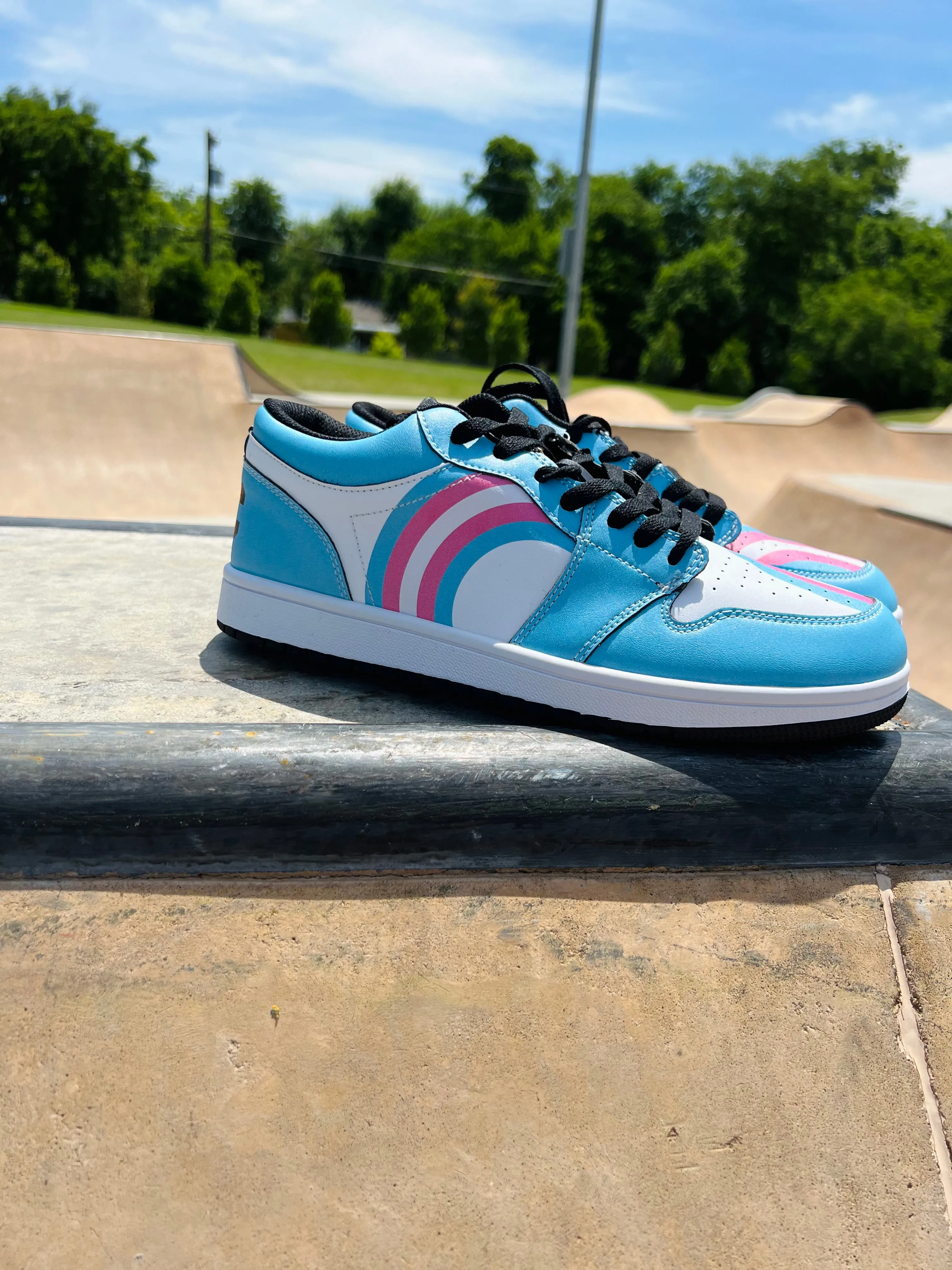 Transgender Pride Low Top Leather Sneakers