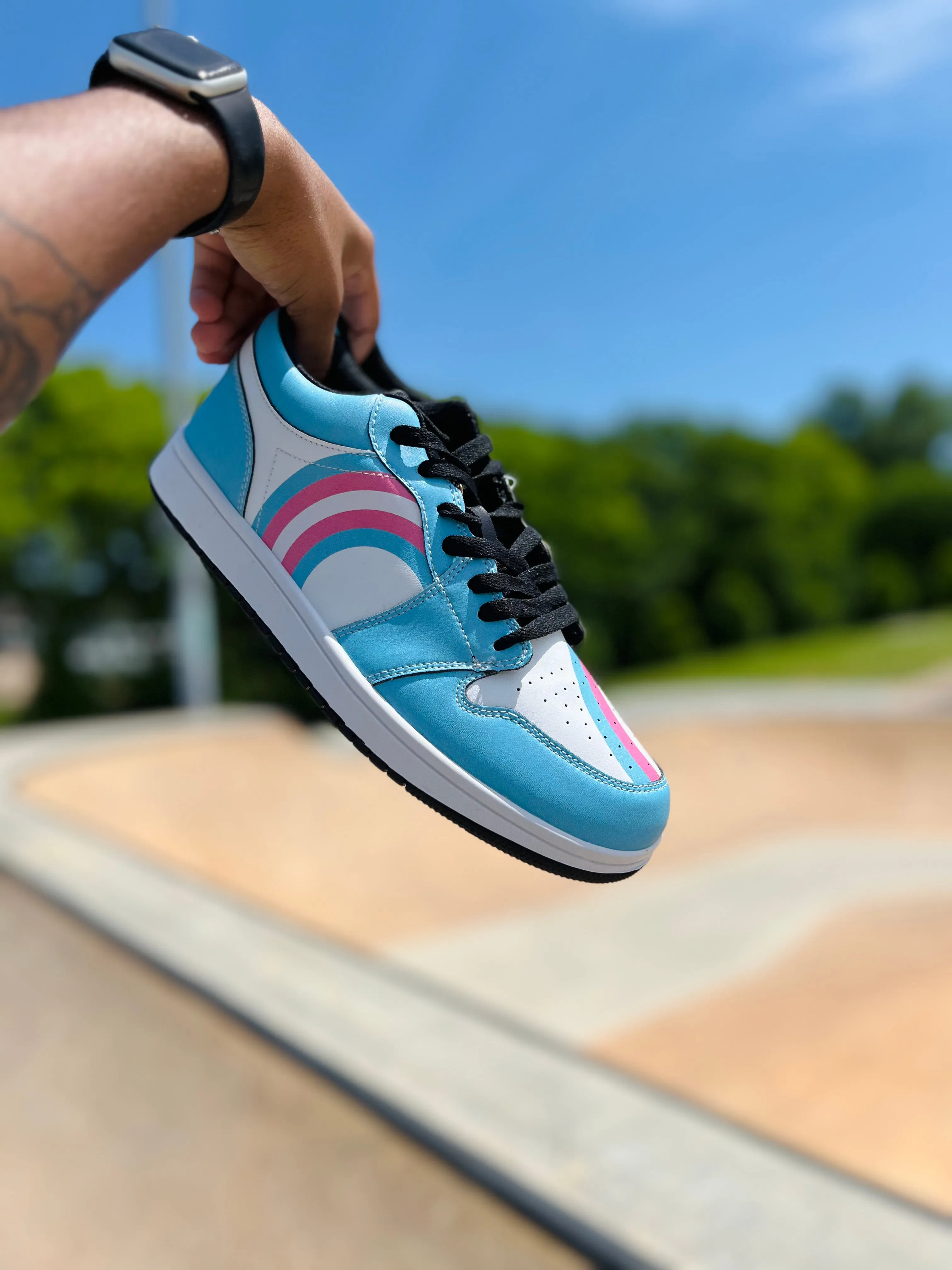 Transgender Pride Low Top Leather Sneakers