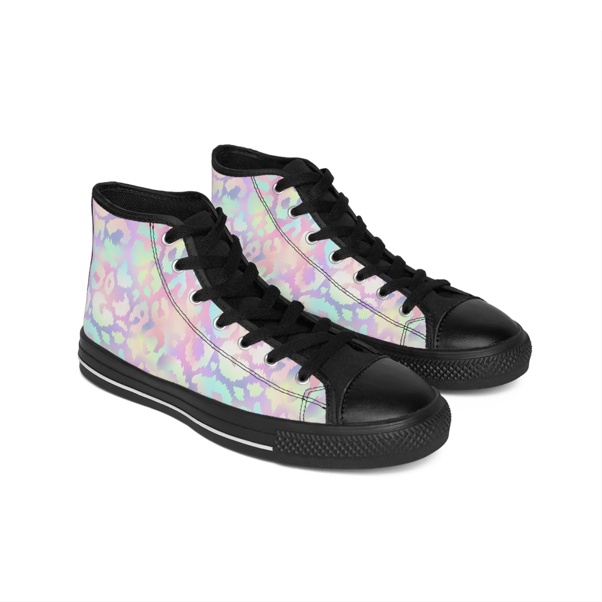 Trendy Holographic Leopard Pattern Men's Classic Sneakers