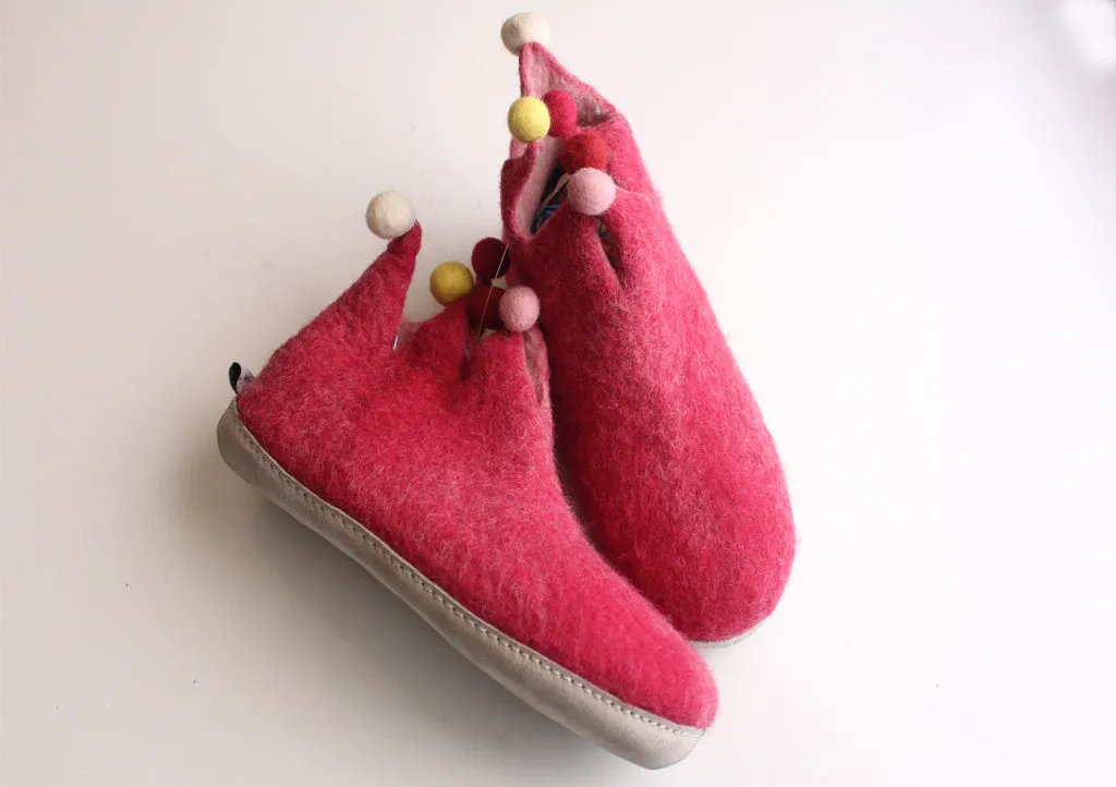 Trendy Pink Felt Slipper from Nepal