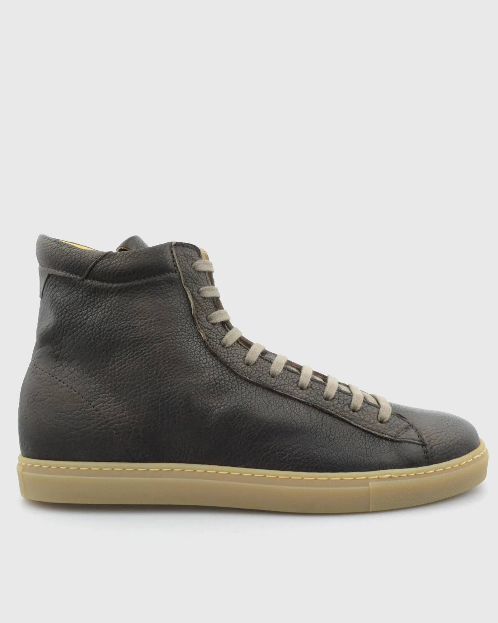 VINCENT & FRANKS VFW23 BROWN HIGH-TOP LEATHER SNEAKER