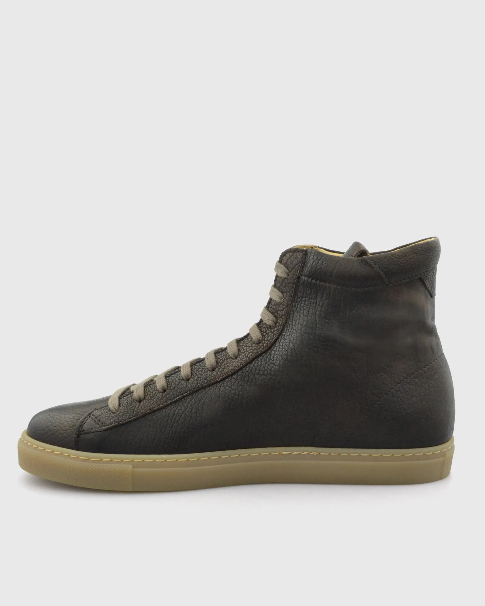 VINCENT & FRANKS VFW23 BROWN HIGH-TOP LEATHER SNEAKER