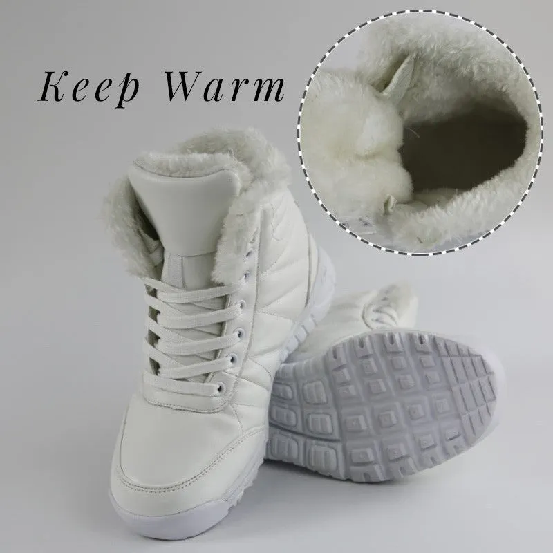 Women's autumn winter thermal plush hiking high top shoes