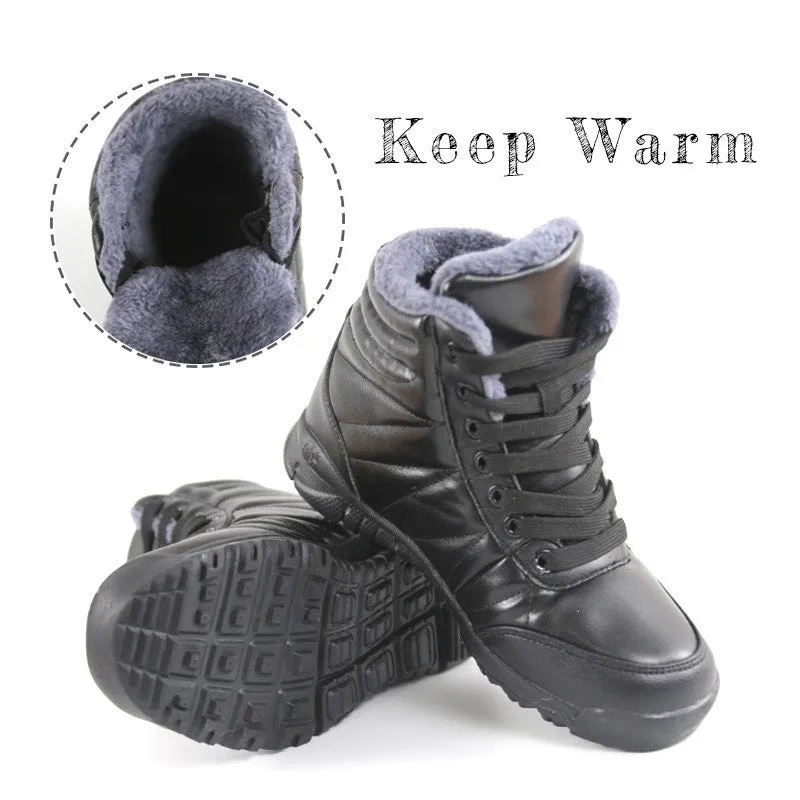 Women's autumn winter thermal plush hiking high top shoes