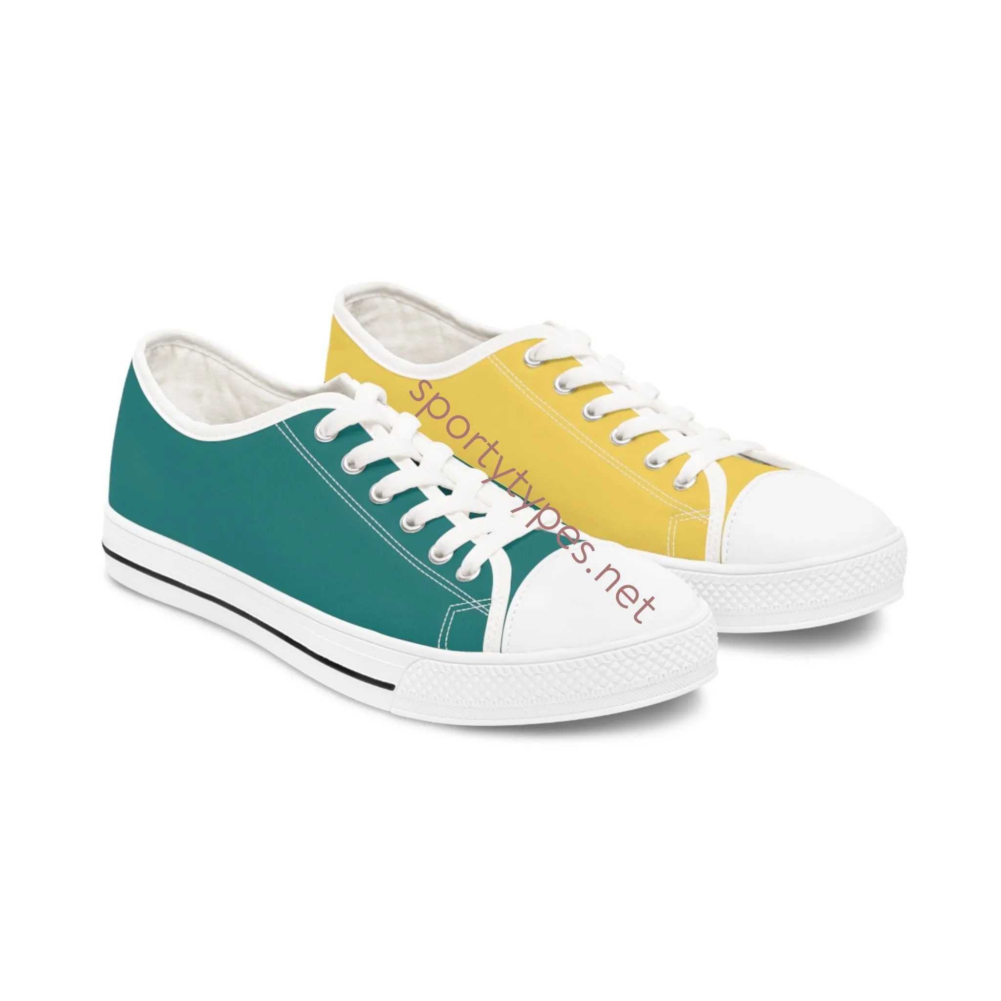 Women's Teal & Mustard Mismatched Low Top Sneakers